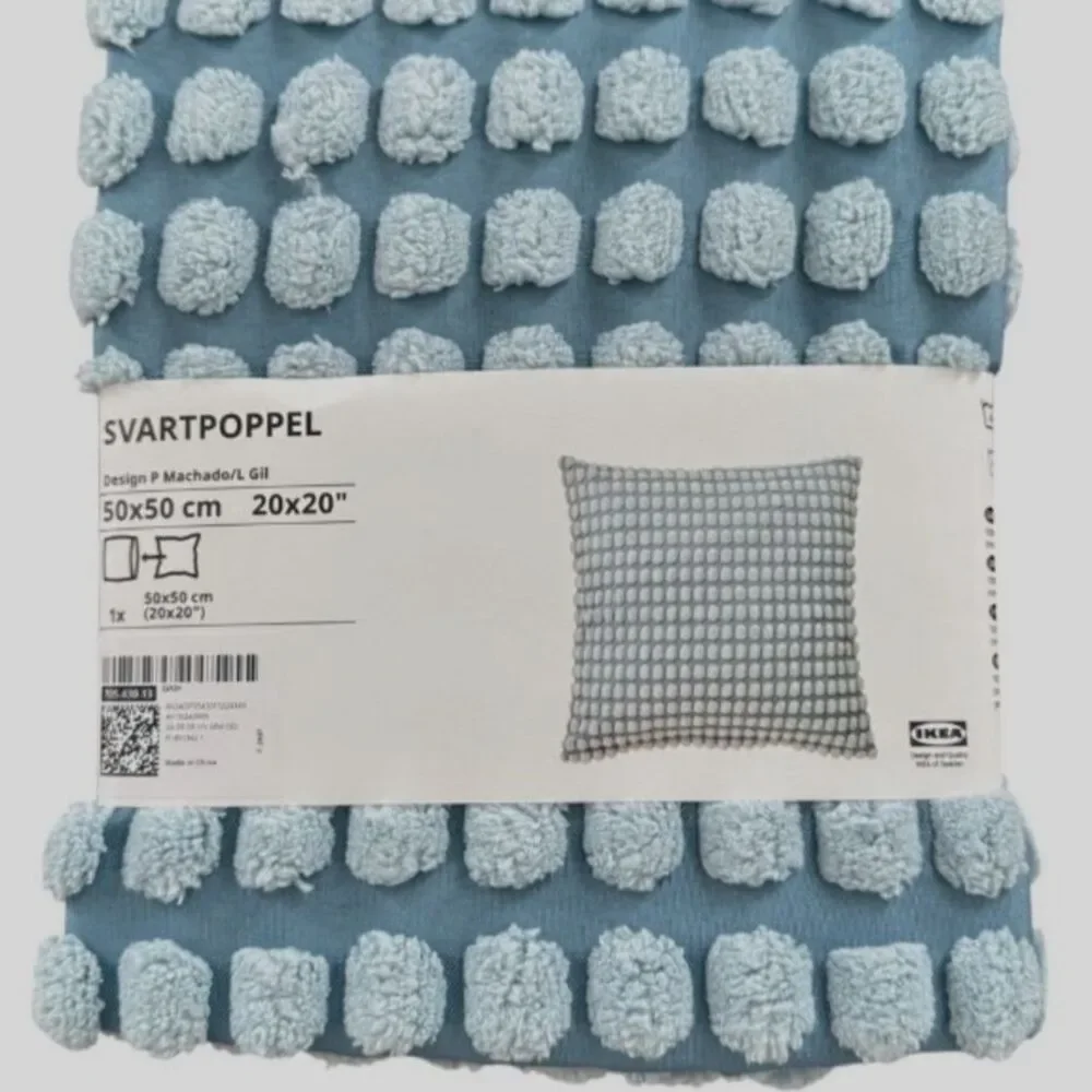 IKEA SVARTPOPPEL Pale Blue Tactile Dots Pattern Pillow Cover 20 x 20 inches